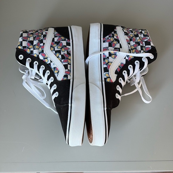 Vans Filmore Hi Butterfly Checkerboard Sneakers Size 9.5 - Picture 6 of 7